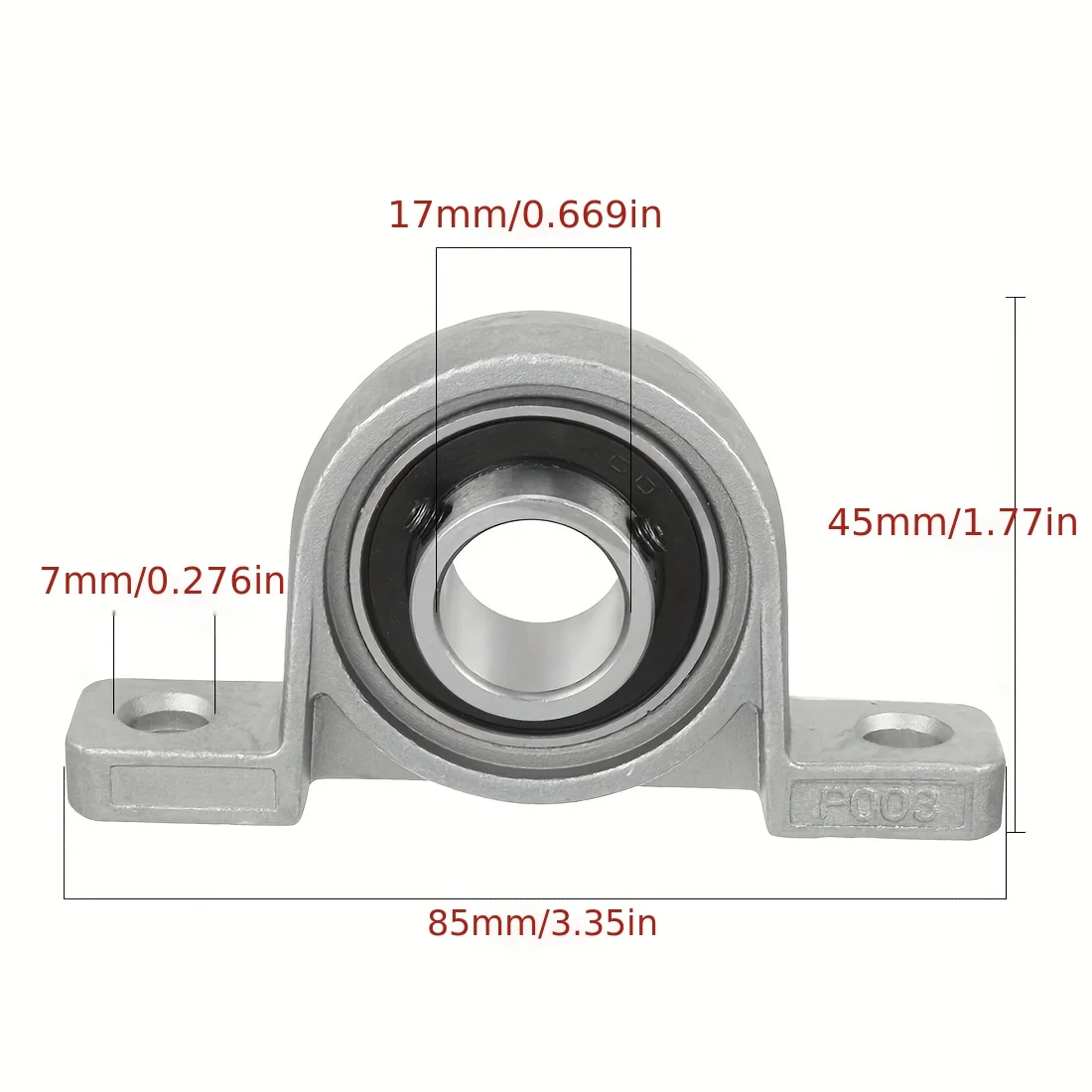 1 Stück Zinklegierung Durchmesser 8 10 12 35 mm Bohrung Kugellager Stehlager montiert Unterstützung Kfl08 Kfl000 Kfl001 Kp08 Kp000 Kp001 Kp002 – Detail 8