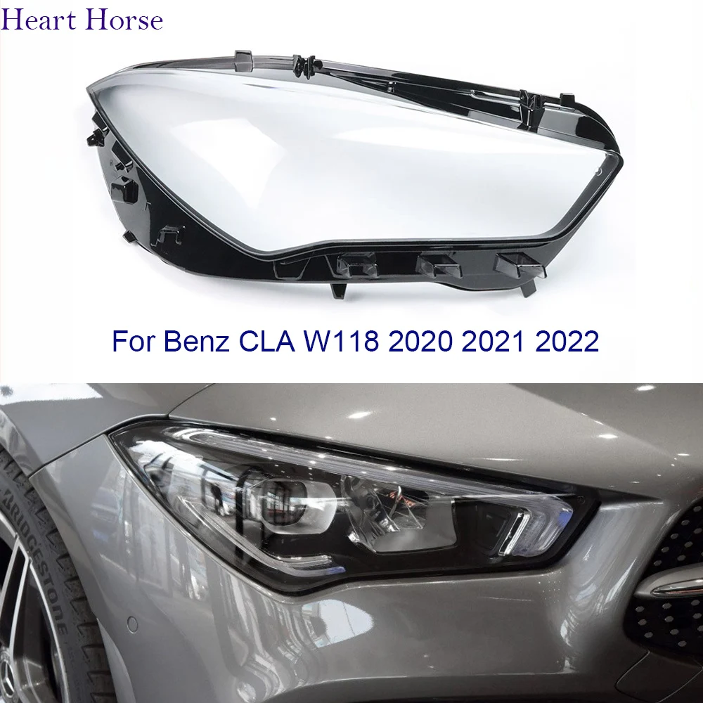 

For Benz W118 CLA 2020 2021 Headlights Cover Transparent Lampshade Lamps Headlamp Shell Plexiglass Replace Original Lens