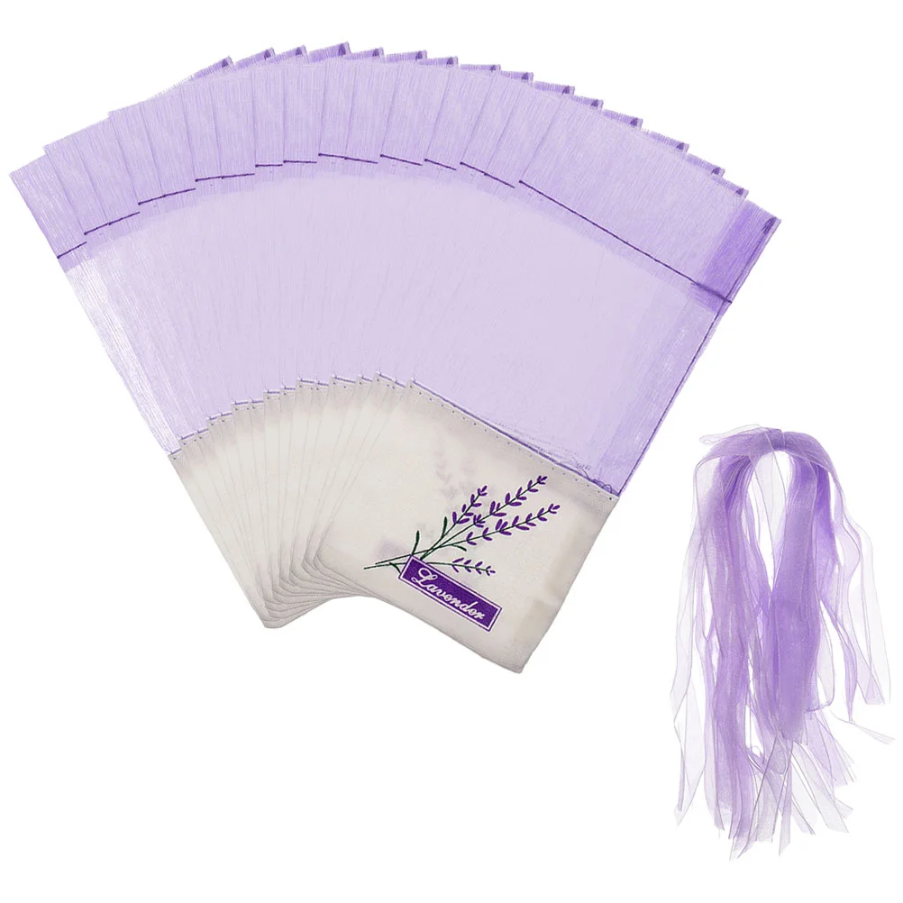 Deodorant sachet bags Fragrance bags 25/30Pcs Lavende Sachet Bags Portable Flowers Printing Beautiful Fragrance Lavender Sachet Bag for Seeds Dry Flowers Bags