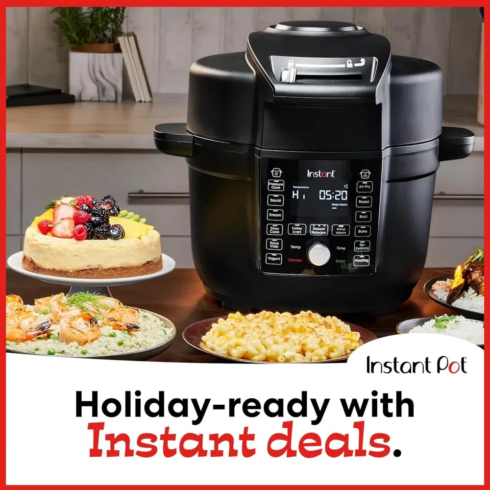 Duo Crisp Ultimate Lid, 13-in-1 Air Fryer and Pressure Cooker Combo, Sauté, Slow Cook, Bake, Steam, Warm, Roast, Dehydrate 3