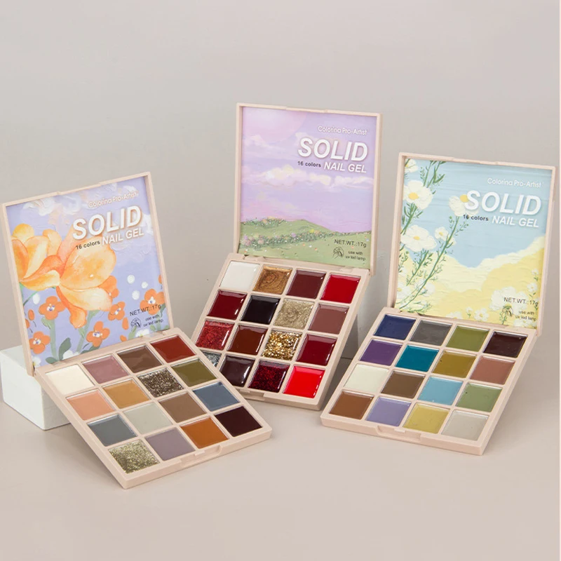 16Color/Set Nagel Solid Kleber Set Pudding Nagellack Palette Nagelsalon Maniküre Gelee Farbe Nagelgel Set Für Nail Art Dekoration – Detail 11