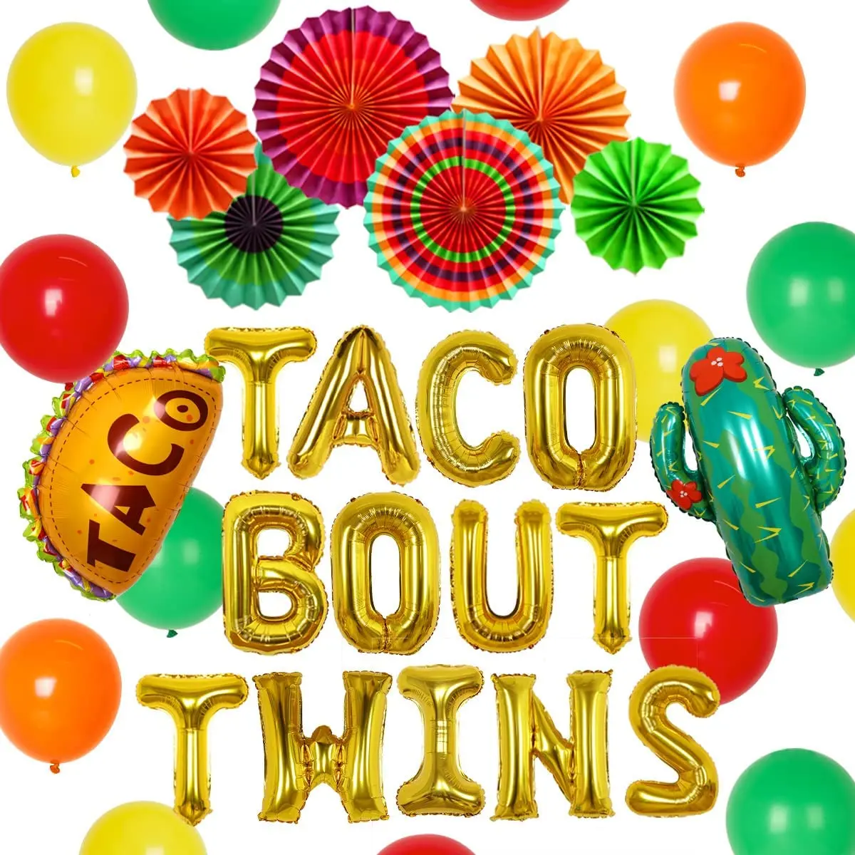 

Украшения для детского душа Taco Bout Twins, воздушные шары из кактуса, мексиканская фиеста, принадлежности для декора вечеринок