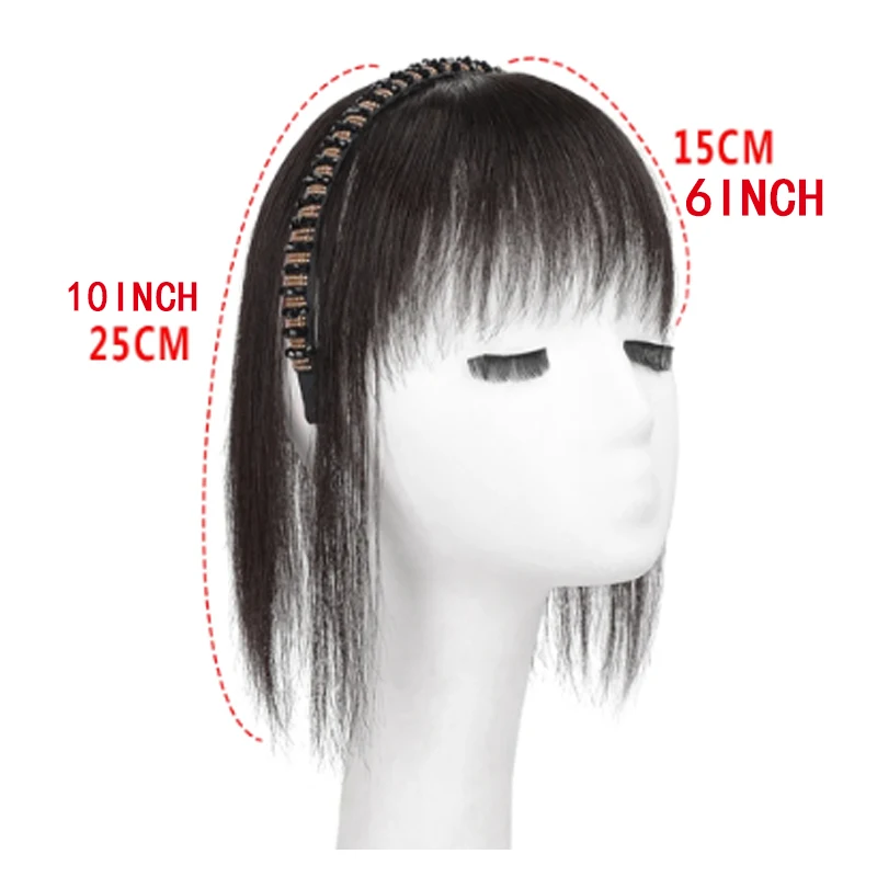 Synthetic  Headband Bangs hairpiece in one piece Short Straight Bangs Hair Extension Fake Fringe For Women Hair Access