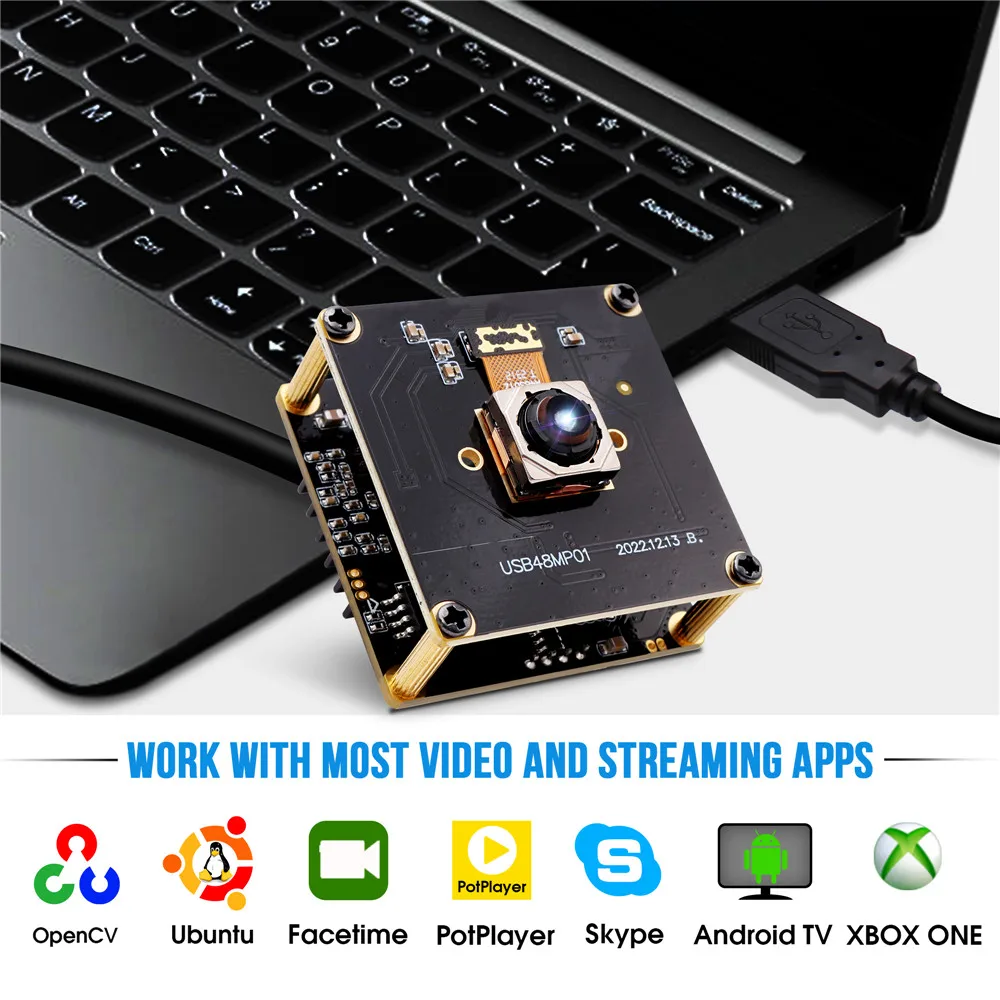 ELP 고속 자동 초점 HD 48MP USB 카메라 모듈, 무료 드라이버, 산업 검사 이미지 카메라, 의료 이미지 분석, 200ms