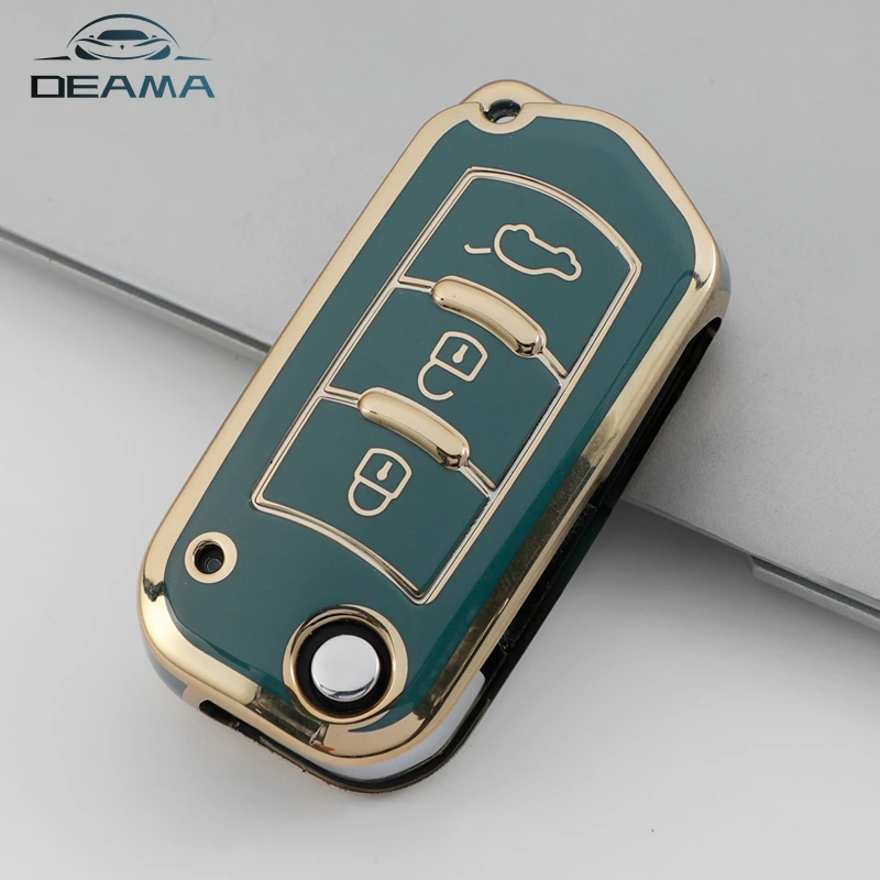 Tpu Car Remote Key Case Protector Cover Holder Per Gac Trumpchi Gs3 Gs5 Gs6 Pieghevole 3 Pulsanti Keyless Shell Accessori Auto