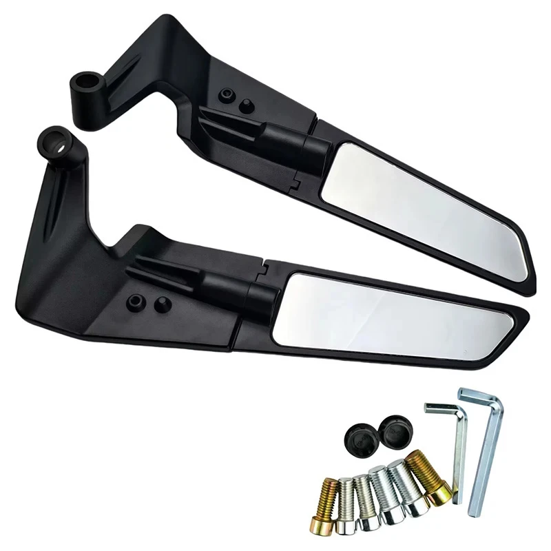 2Pcs CNC 알루미늄 윈드 윙 백미러 조정 가능한 10mm 8mm Ducati Streetfighter V4 S V4S V2 오토바이 사이드 미러