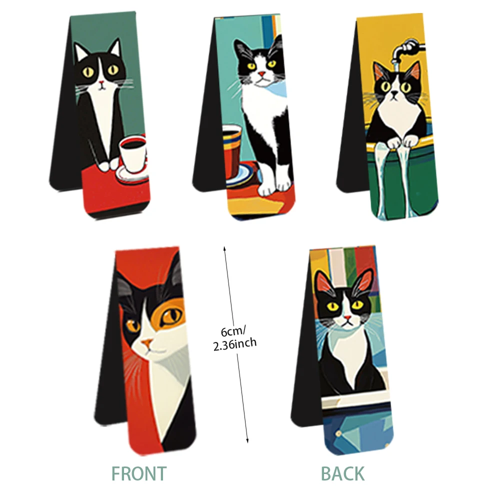 Cat Magnetic Bookmarks Student Supplies Books Interpage Decoration 5PCS