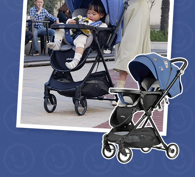 Sitting and reclining stroller 0 to 3 years old Lightweight folding high-view children's baby two-way stroller