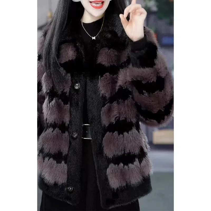 Fashion Foreign High-Grade Imitation Sable Fluff Coat Female 2022 New Autumn/winter Thick and Warm Korean Short Woolen Coat X646