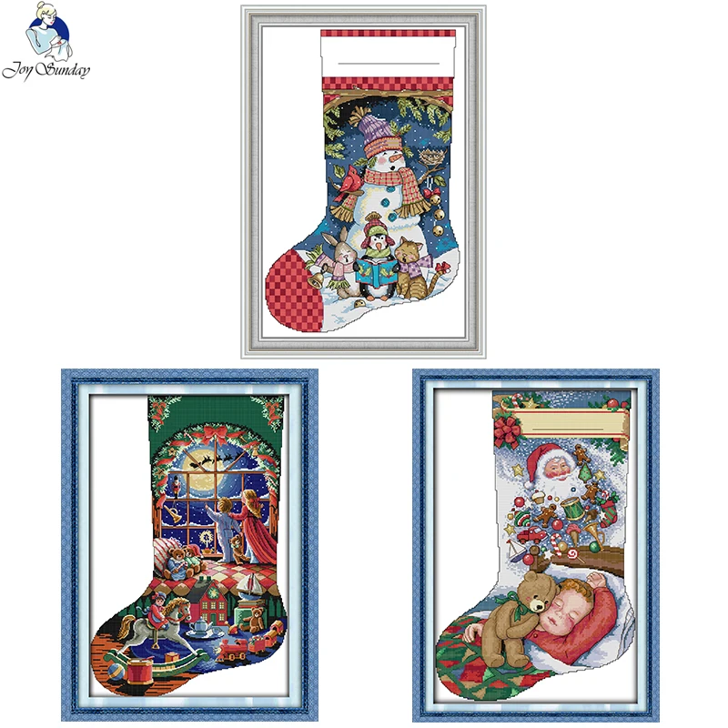 DIY Christmas Stocking Series Cartoon Pattern Cross Stitch Kits