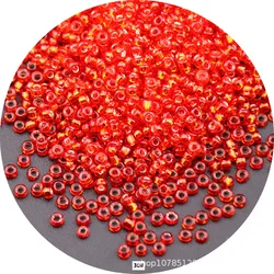 High - Quality Silver - Filled Glass Rice Beads for Jewelry & Clothing - Multiple Sizes Available (25 Big Red)