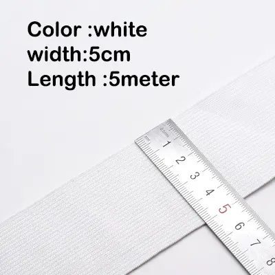 5Meters Sewing Elastic Band Heavy Stretch High Elasticity Knit Elastic Band for Sewing Waistband Elastic White black 10-60MM - Image 8