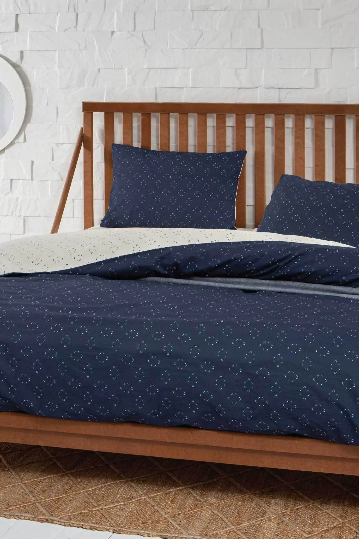 

Hygge Double Duvet Set Cotton 200x220 Bed Linen Navy Single Size Set without Bed Room Textile Home &