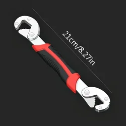 Universal Adjustable Spanner - Quick Multi-Function Grip Wrench (6-22mm) - 1 Pack (Red)