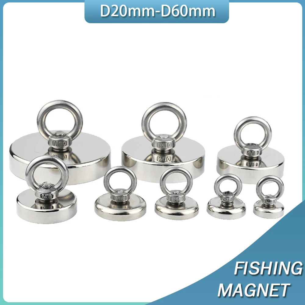 Strong Neodymium Magnet N35 Search Magnet Fishing Magnet N35 Super Powerful Salvage Magnet with Ring