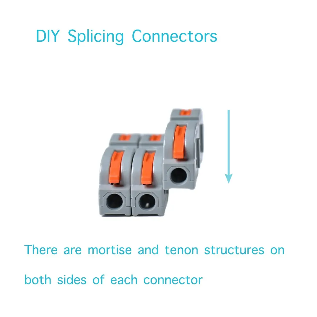 Wire Connectors Terminal Connector Electrical Connectors Plug Wire Splitter Soldering Terminal 34/50pcs Lever Wire Connector for Quick Connection 28-12 AWG 1-to-1 In-line Wire Connector Compact Splice Insulated Terminal