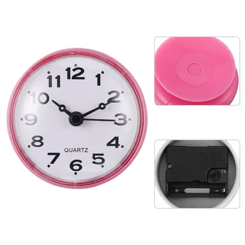 빨판 시계 디지털 벽시계, 방수 김서림 방지 걸이식 플라스틱 작동, 무소음 욕실 사무실 시계