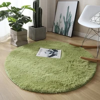 Fluffy Wool Rug Living Room Carpets Faux Fur Round Mat 1