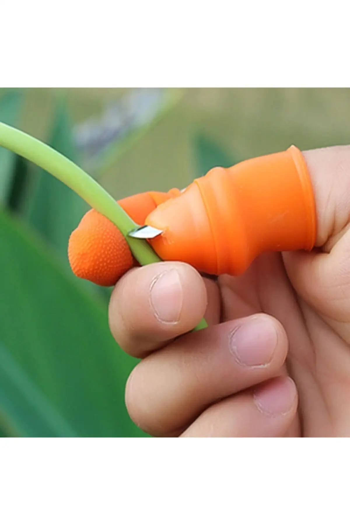 Silicone finger protector fruit collection tool garden cutting knife gloves