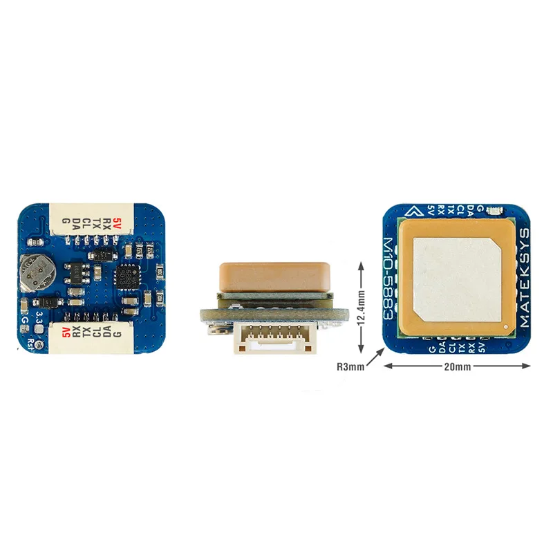 

GPS-модуль MATEKSYS M10Q-5883 GNSS, магнитный компас QMC5883L для радиоуправляемых летательных аппаратов, FPV дронов большого радиуса действия, запчасти «сделай сам», 20 х20 мм