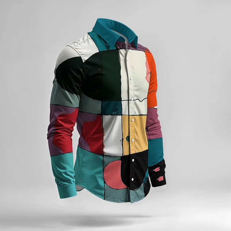 2025 Spring Summer Men Shirt Set Brand Print Fashion Simple Two Piece Set Mens Luxury Lightweight Party Long Sleeves Suit Casual_voghion.com