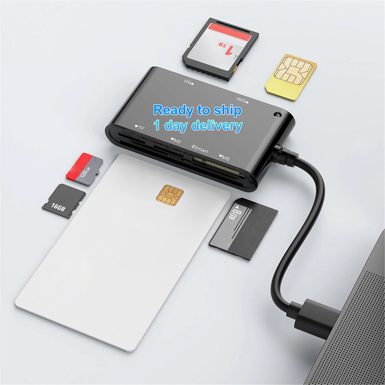 Windows/Mac용 다기능 6-in-1 스마트/MS/M2/TF/SIM/SD 카드 ..