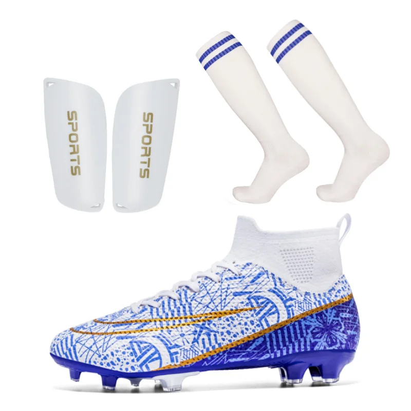 Football Shoes Men Soccer Shoes Shin Guards Leg Socks