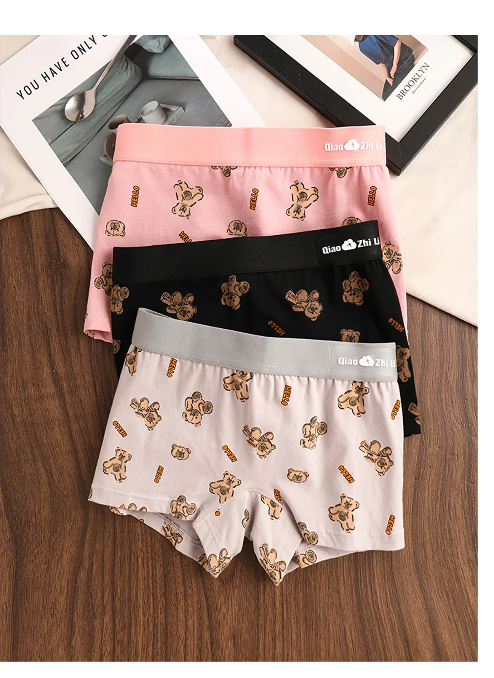 Women's Cotton Panties - Mid-Rise Boyshorts 3PCS Pack | Breathable Antibacterial Underwear