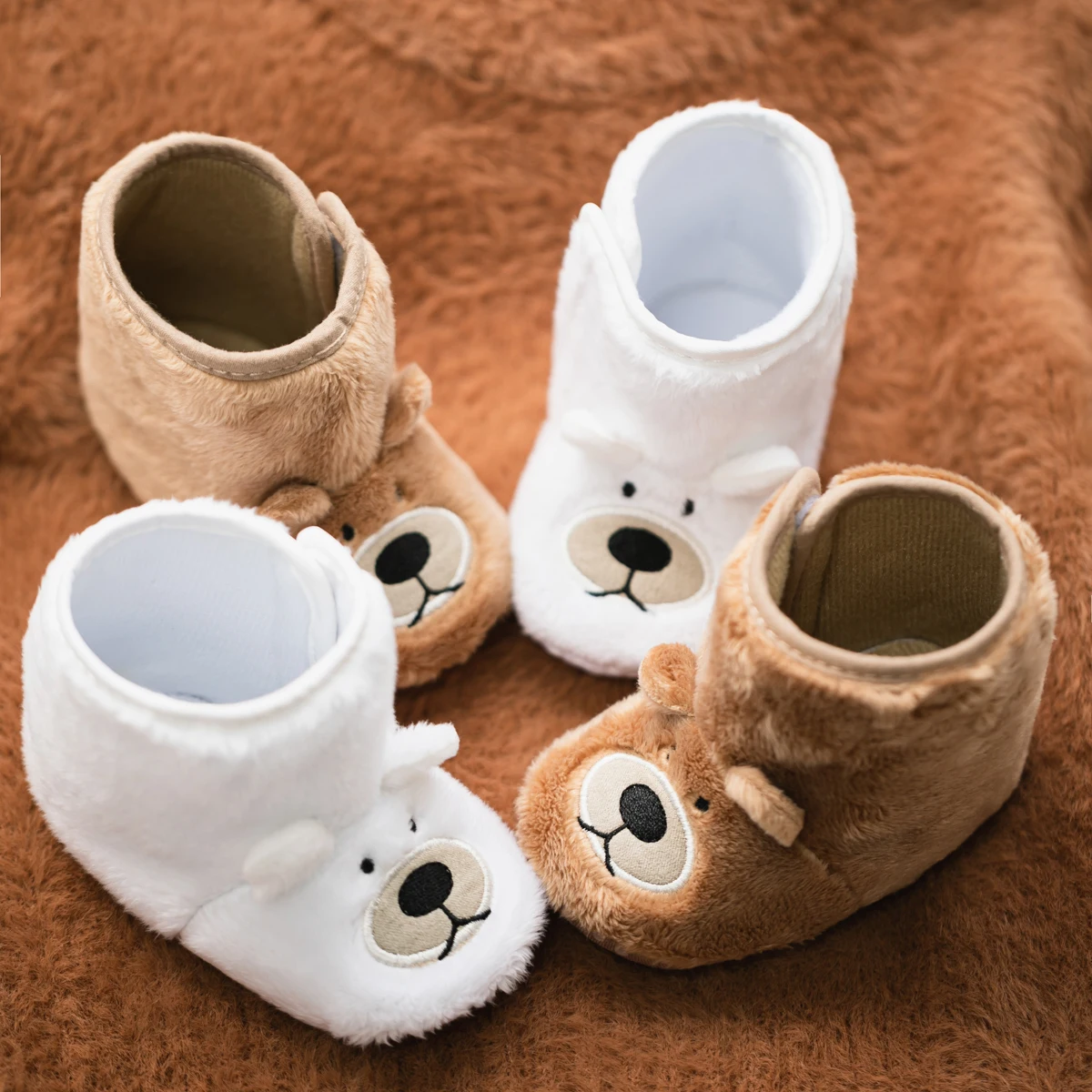 зимние ботинки для маленьких девочек и мальчиков dogeek теплые ботинки для новорожденных с нескользящей мягкой подошвой защита от грязи на Детские зимние ботинки KIDSUN для маленьких мальчиков и девочек, теплые пушистые хлопковые ботинки с мягкой подошвой для новорожденных, обувь для младенцев