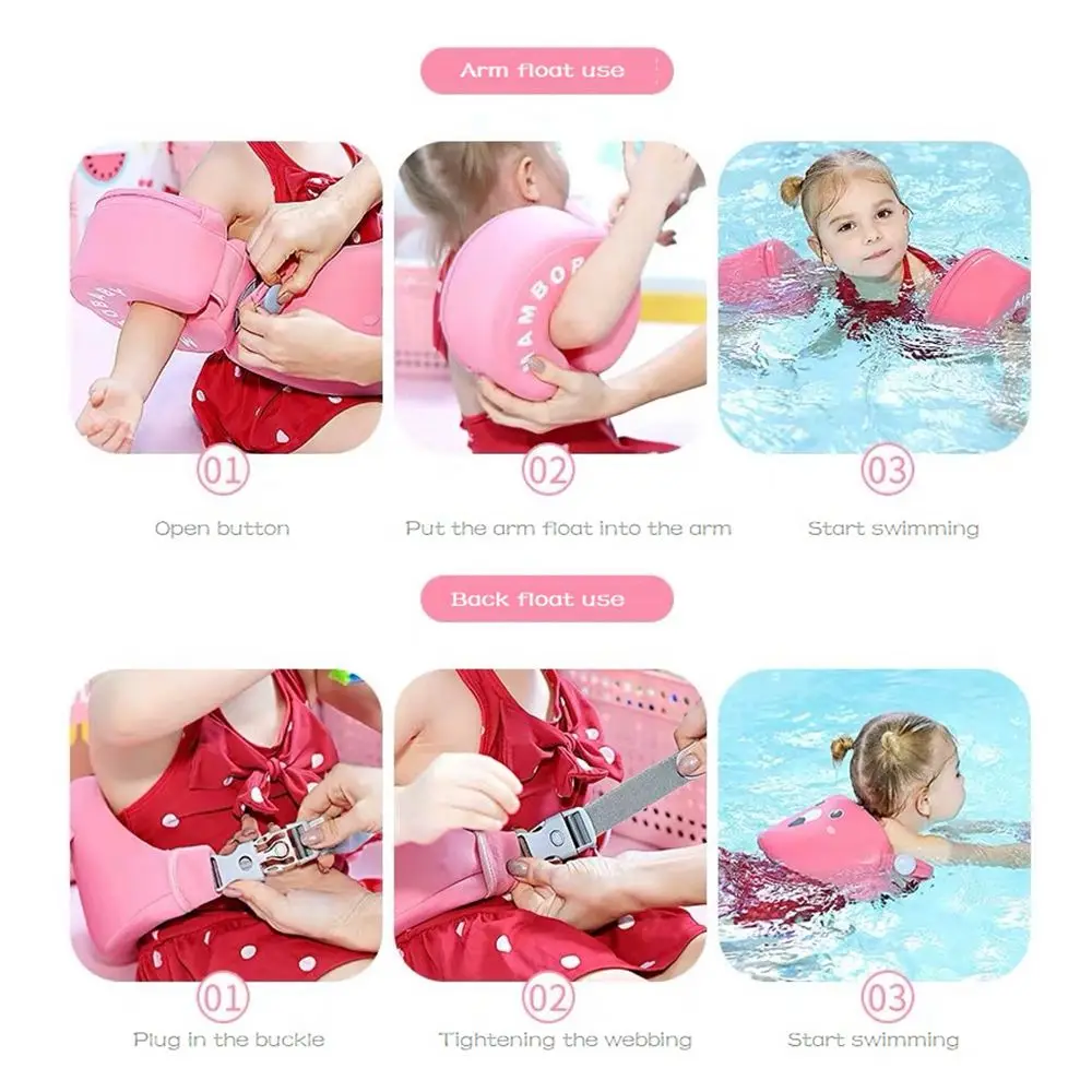 Mambobaby Baby Swimming Floats Swim Trainer Float Swimming Ring Aid Vest With Arm Wings Non-Inflatable Buoy For Beach Pool baby float