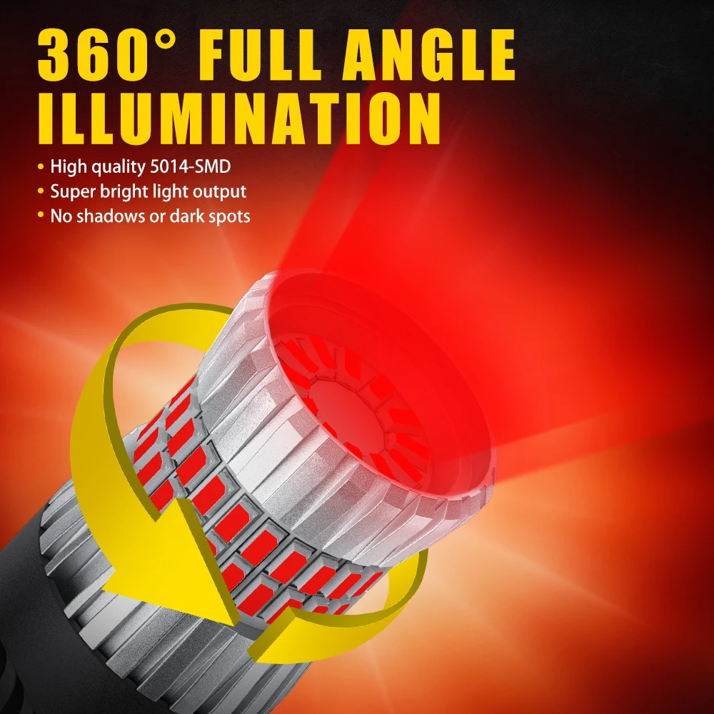 AILEO 2Pcs 극ũ Ʈ 7440 W21W WY21W 7443 W21/5W LED       ȸ ȣ 5014 SMD 