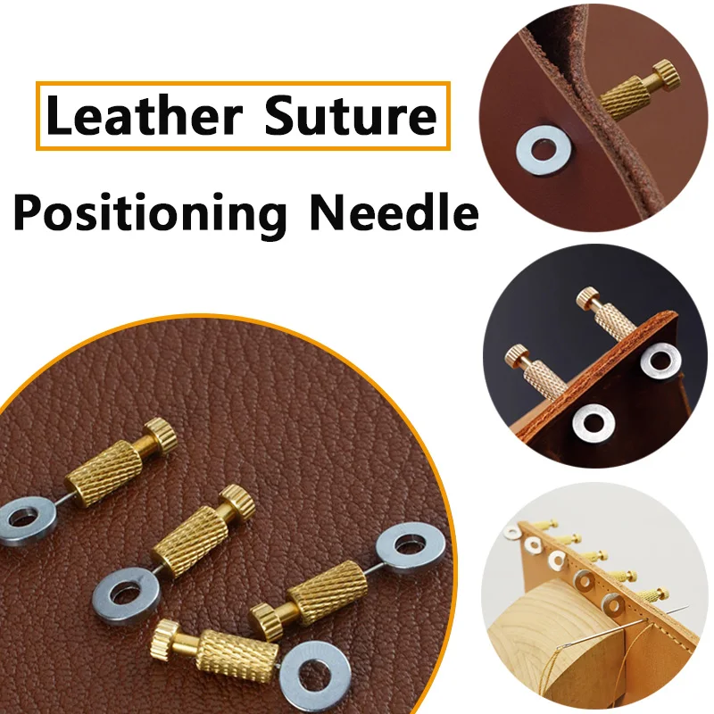 Leather Suture Positioning Needle Tool with Brass and Stainless Steel
