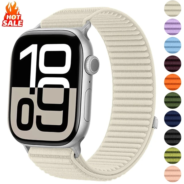 Bracelet à boucle en Nylon pour Bracelet de montre Apple 46mm 45mm 44mm 49mm 40mm 41mm 38mm 42mm pour IWatch série Ultra 10 9 8 7 6 SE 5 3 1