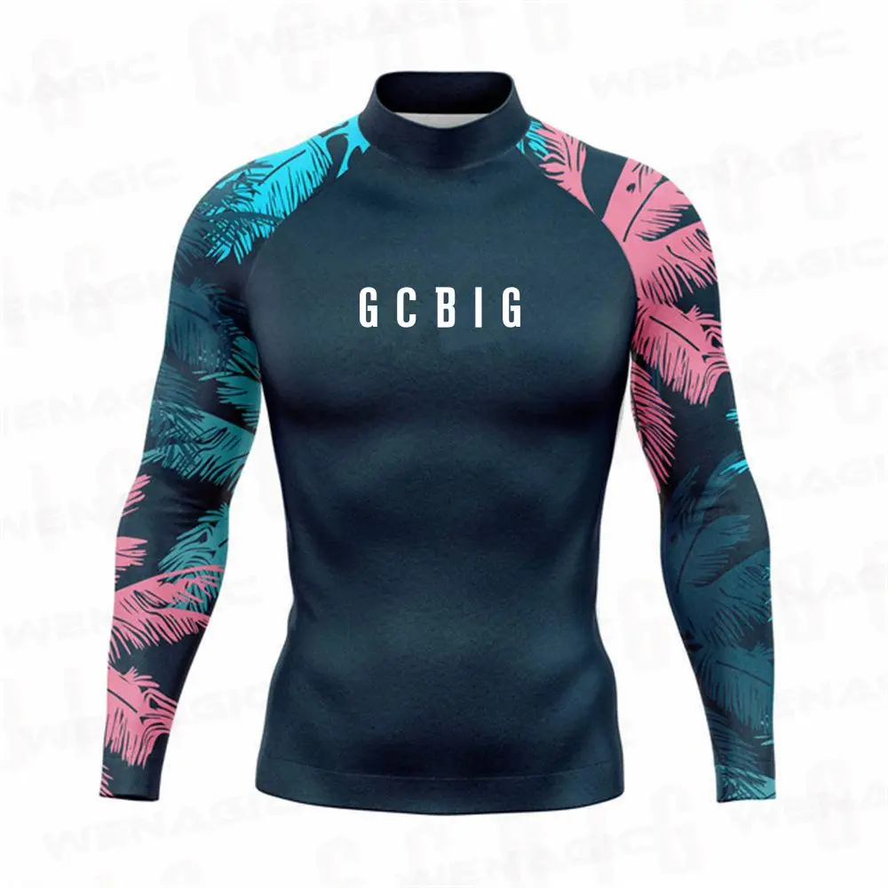 Unisex Surf Wear Men Surf T-Shirt Gym Clothes Swimwear Long Sleeve Swim Floatsuit Tops Uv Swimming Tight Rash Guard Surfing 3
