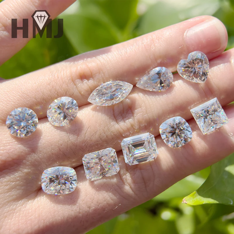 0,5–10 ct D weißer Moissanit, lose Steine, alle Schnitte, rund/oval/birne/smaragd/herz/asscher, edle Schmuckherstellung, individuelles Design