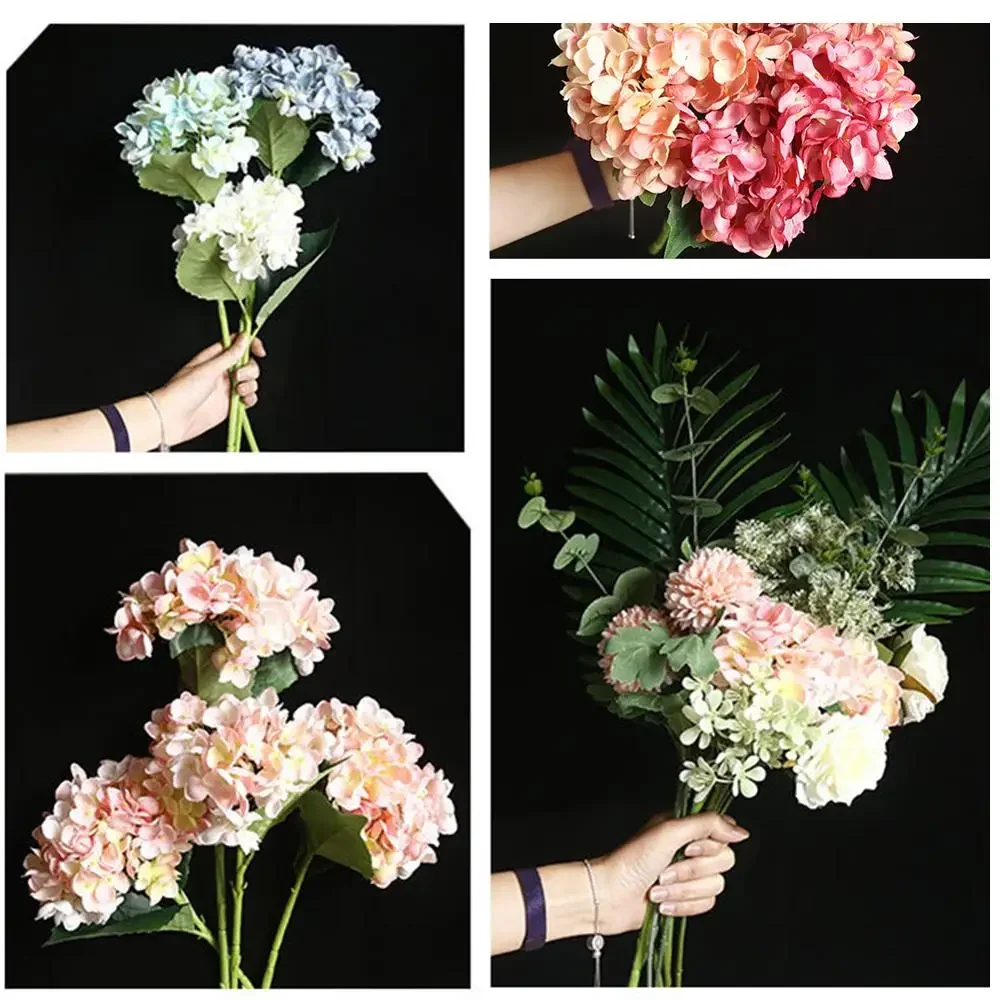 46CM Hydrangea Artificial Flowers DIY Floral Bouquets for Wedding Bridal Bouquets Decor Flowers Ornament Party Home Decoration