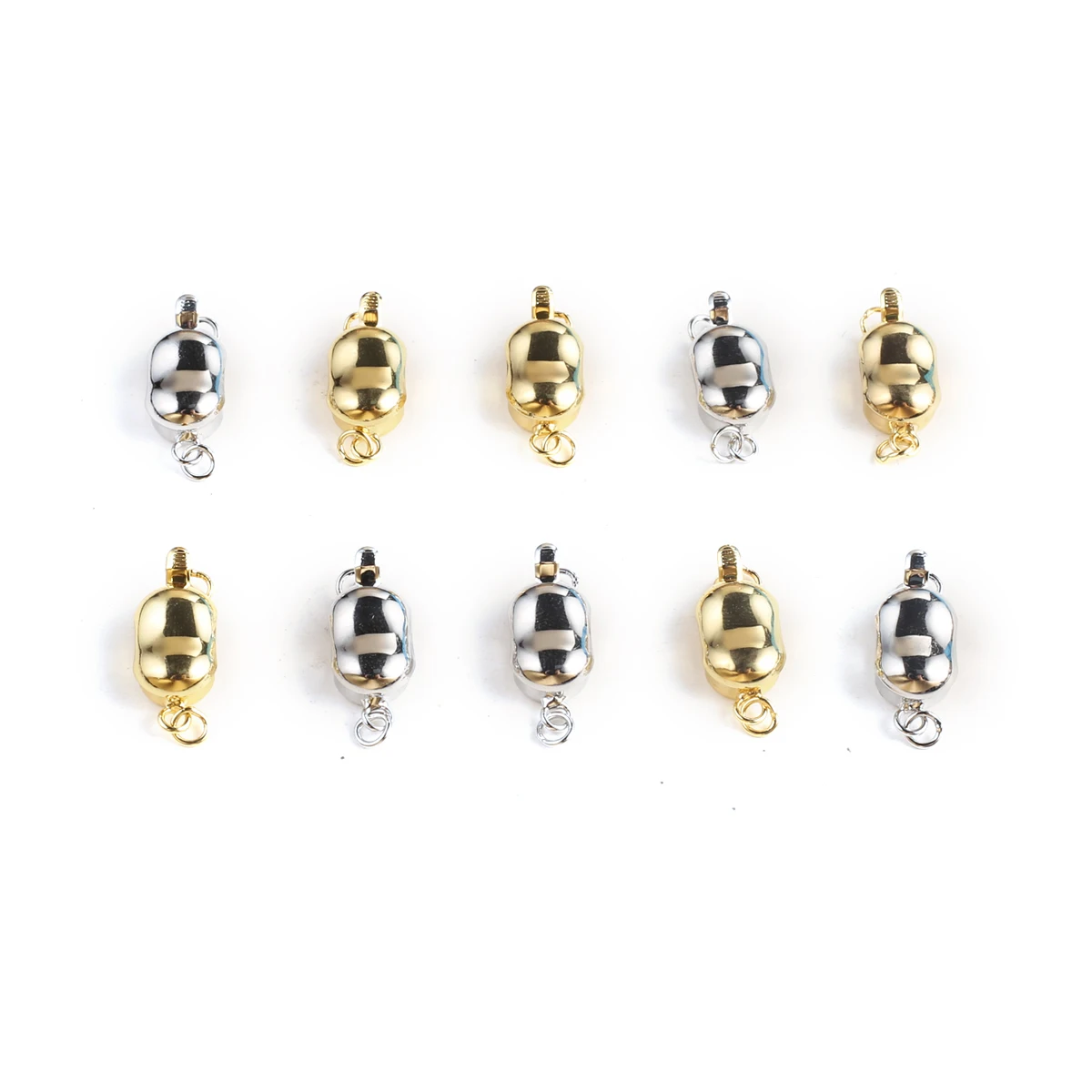 

5pcs/lot Peas Copper Metal Buckle Clasps for Making DIY Jewelry Bracelet Necklace Lobster Clasp Accessories 16x8mm Wholesale