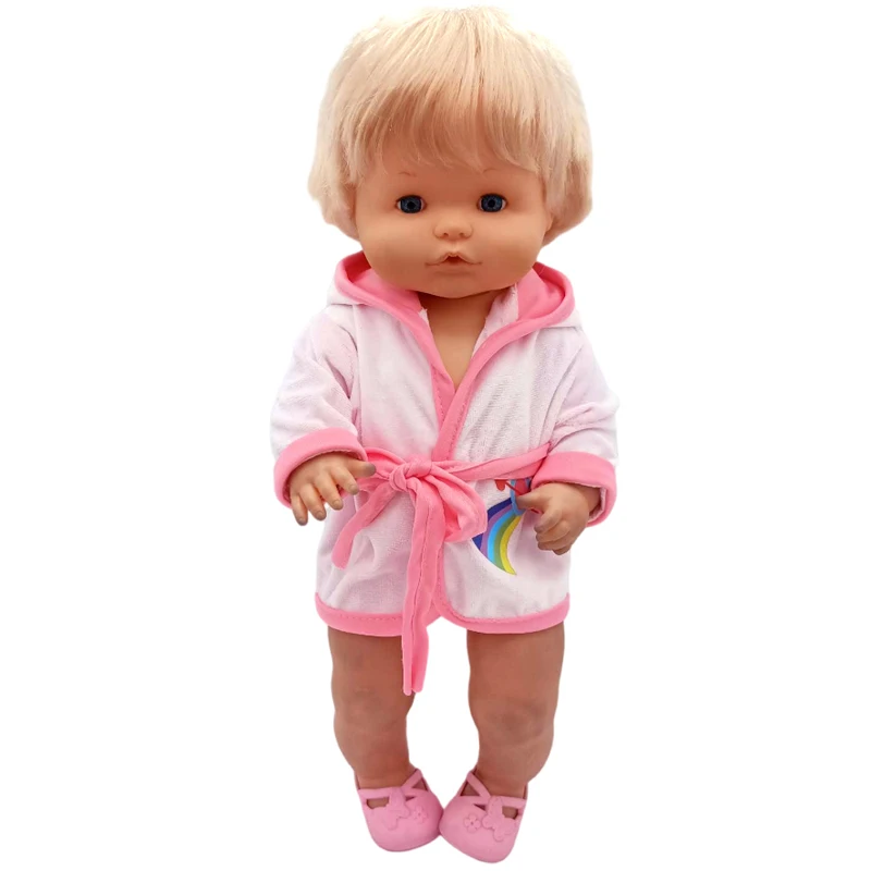 16" Nenuco Doll Hooded Fur Bathrobe Ropa Y Su Hermanita 40 Cm Reborn Baby Doll Toy Clothes