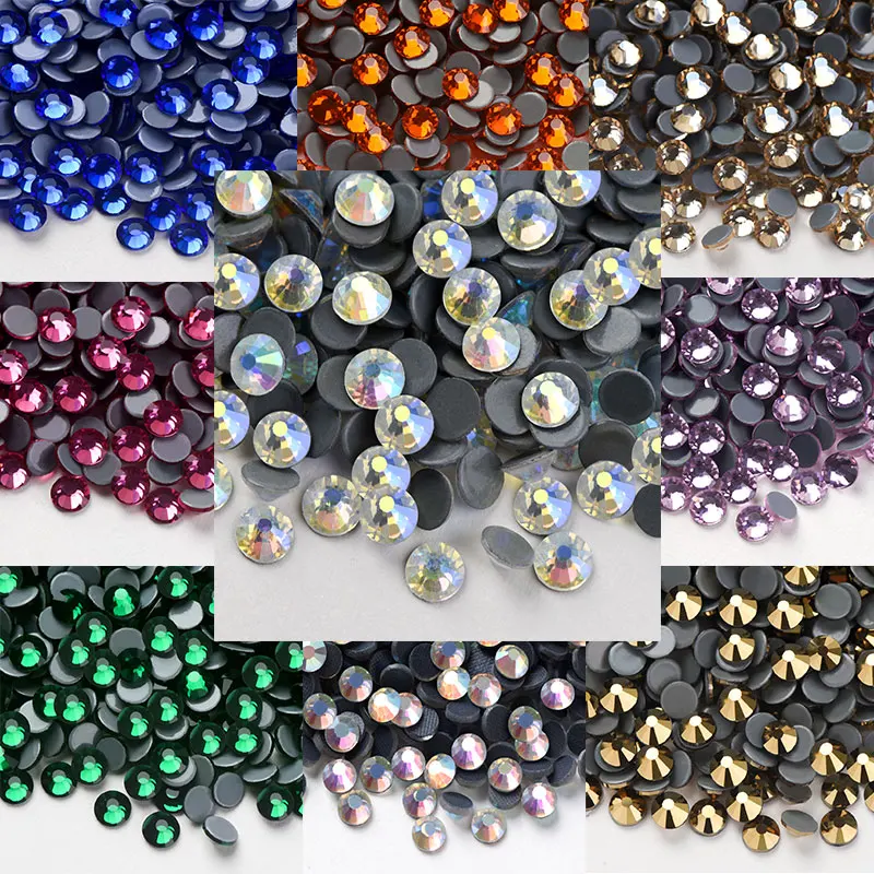 AAAA Qualität DMC HotFix Strass Ss6 Ss10 Ss16 Ss20 Ss30 Eisen auf Flatback Hot Fix Strass für Nähen & Stoff bekleidung New