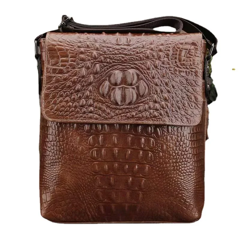 Luxury Brand Alligator Men Shoulder Bag Leather Business Crocodile Grain Crossbody Bag For Men Messenger Bag Male Casual Satchel