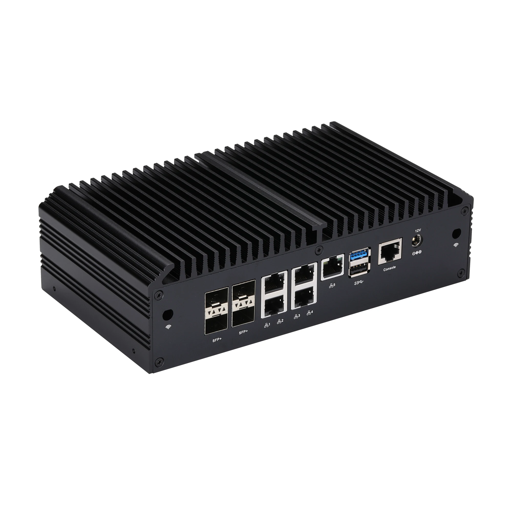 QOTOM Fanless Fileserver Router Mini PC Q20311G9 Q20321G9 Processor Atom C3338R C3558R AES-NI Firewall - 5x 2.5G LAN 4x SFP+ 4