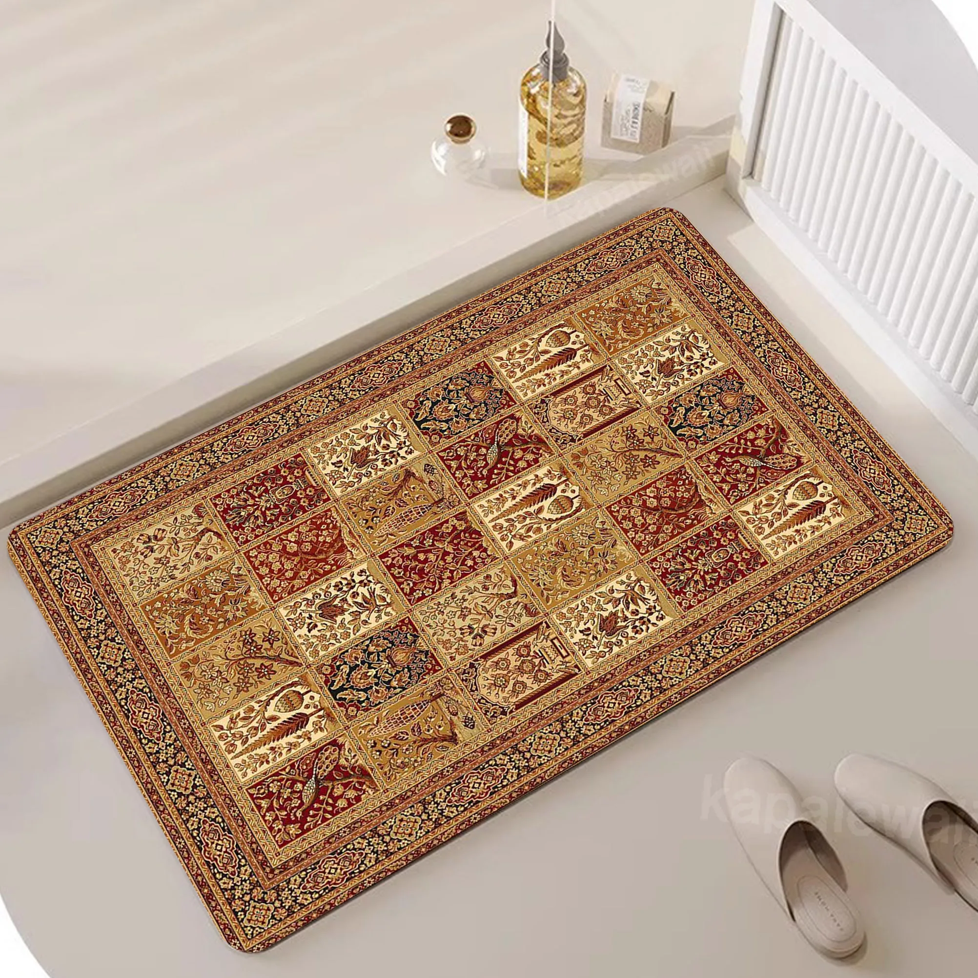 

Persian Diatom Floor Home Bathroom Rug Room Mats Foot Mat Rugs Doormat Entrance Door Balcony Bath House Floor Washable Non-slip