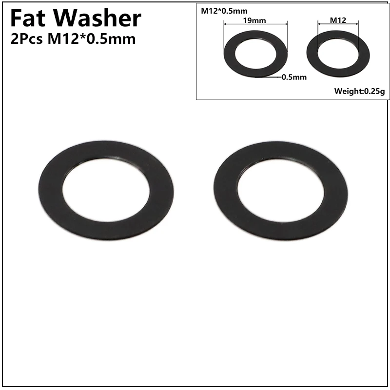 NICEDACK 4pcs Aluminum Alloy Bicycle Axle Washer M12 Flat Taper Washer Used To Adjust Bike Axle Length
