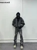 Mauroicardi Spring Oversized Vintage Black Faux Suede Leather jacket Men Zipper Fake 2 Piece Luxury Designer Clothes Hoodie 2024 2
