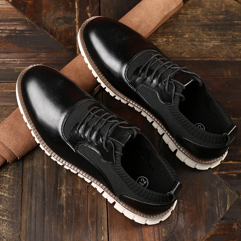Mens Brogue Shoes Mens Dress Shoes Men Dress Shoes Carved Falt Casual Shoes Man Leather Soft Bottom Lace Up Male Borgue Nonslip Outdoor Light Chaussure Homme