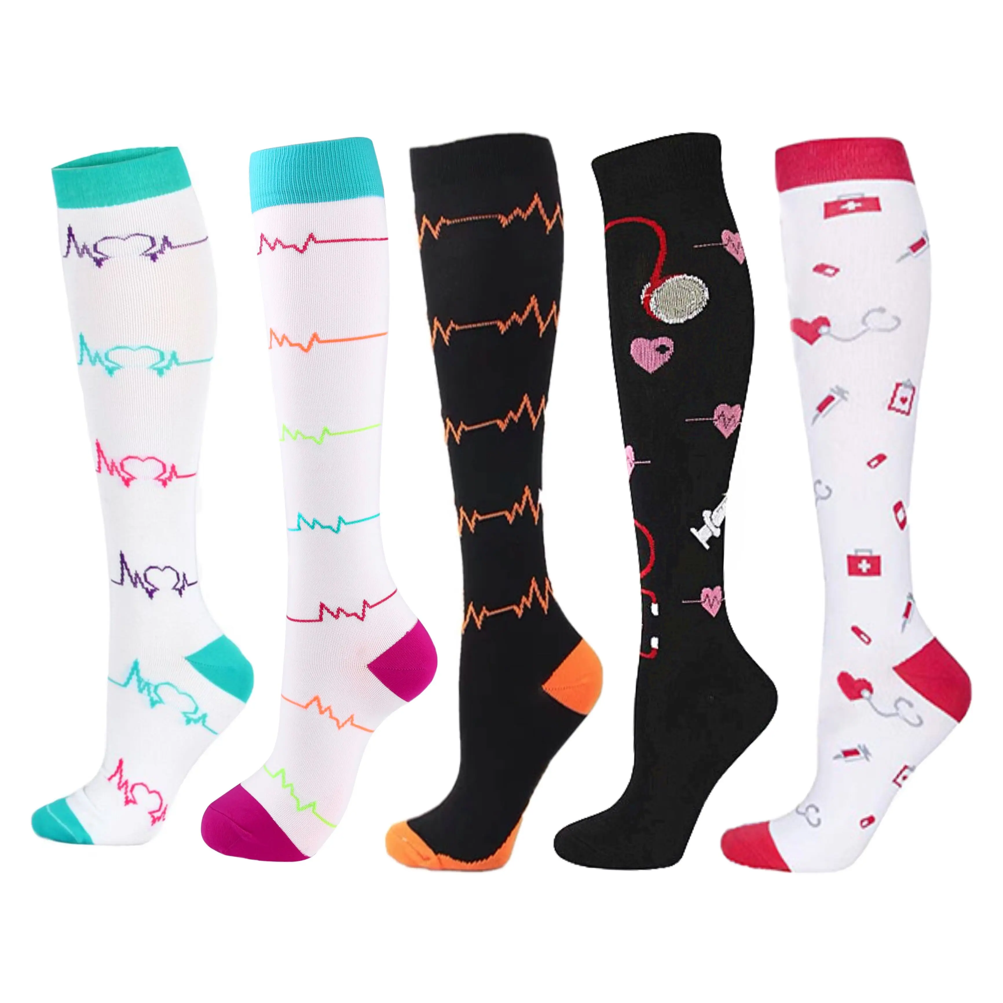 Compression Socks 58 Style Medical Edema Diabetes Varicose Vein Stockings Graduated Pressure Legging Nursing Knee High Stockings