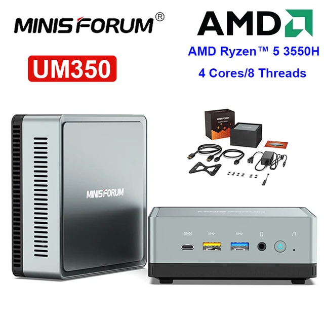 MINIS FORUM Mini PC UM350 AMD Ryzen 5 3550H DDR4 16GB 512GB SSD 4