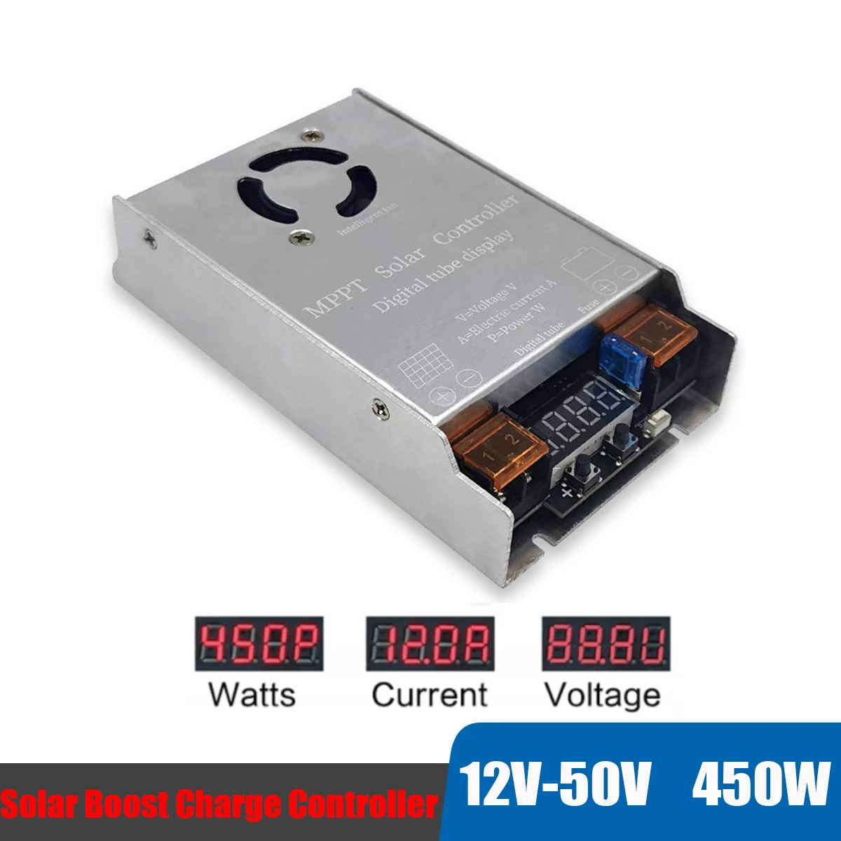 MPPT 솔라 부스트 컨트롤러, 12V  50V 입력 솔라 충전 컨트롤러, 24V, 36V, 48V, 60V, 72V, 납산 리튬 배터리 LCD 디스플레이용, 450W