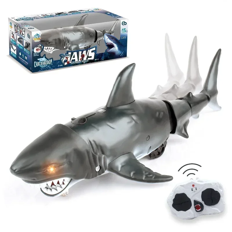 Remote Controlled Boat ship Smart Rc Shark whale Spray Water Toy Submarine Robots Fish Electric Toys for Kids Boys baby Children 6