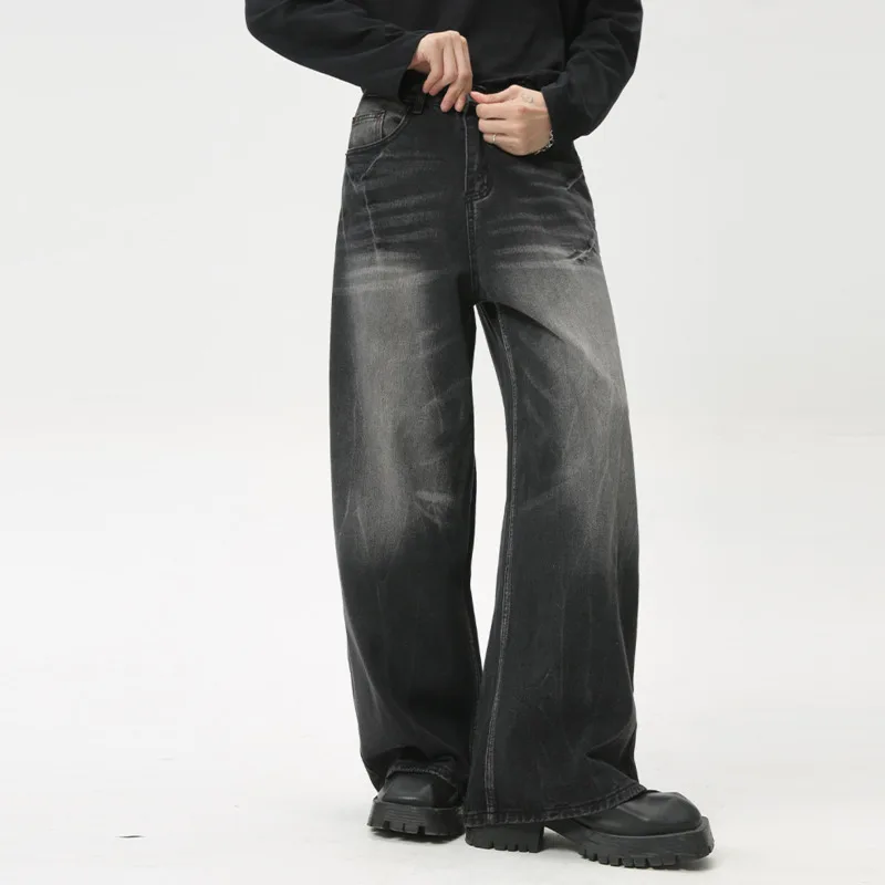 IEFB American Style Male Jeans Loose Zipper Wide-leg Washed Denim Pants High Street Summer New Trendy Trousers 2024 9C6160 3